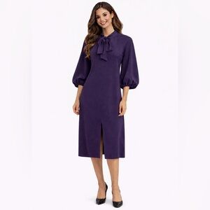 Connected Apparel Plum MIDI Dress